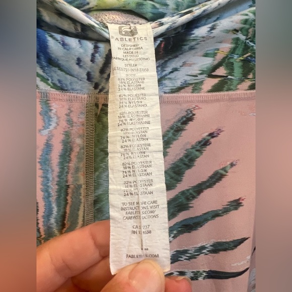 Large fabletics powerlite leggings Marbella print peach botanical colorful - Picture 6 of 13